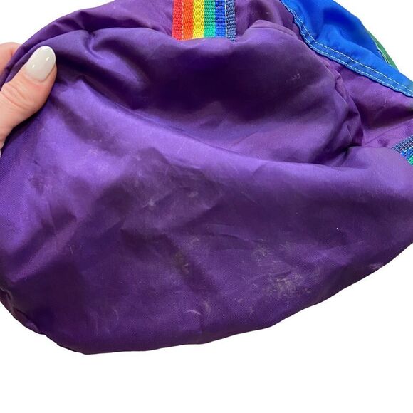 Rare Vintage Taylor Made Brand Rainbow Drawstring Bucket Tote Bag - Picture 9 of 12